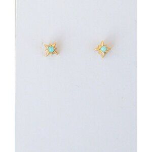 Opal Stud Earrings Gold Starburst Opal Dainty Stud Earrings October Birthstone